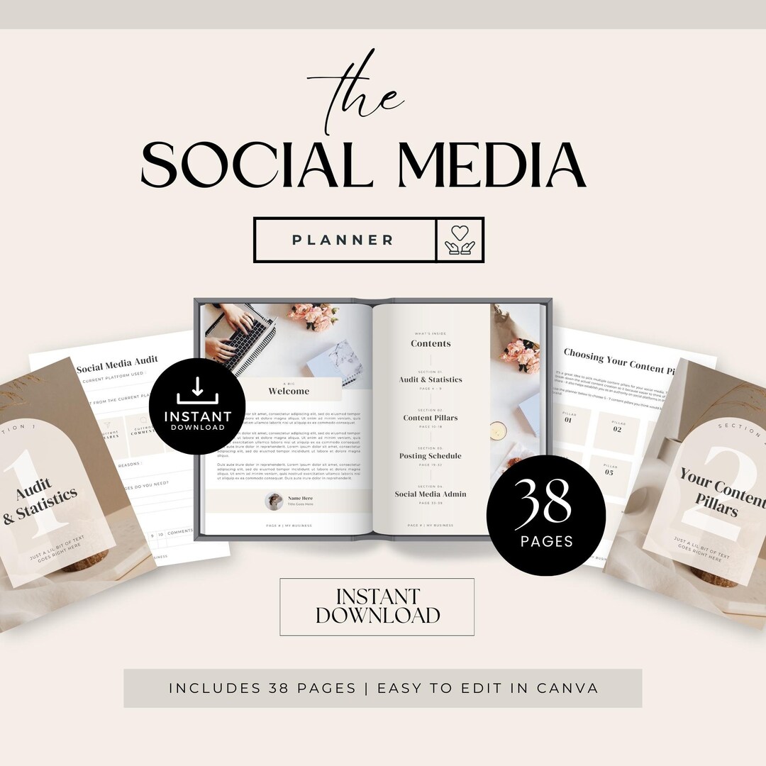 Social Media Strategy Canva Template Planner, INSTANT DOWNLOAD ...
