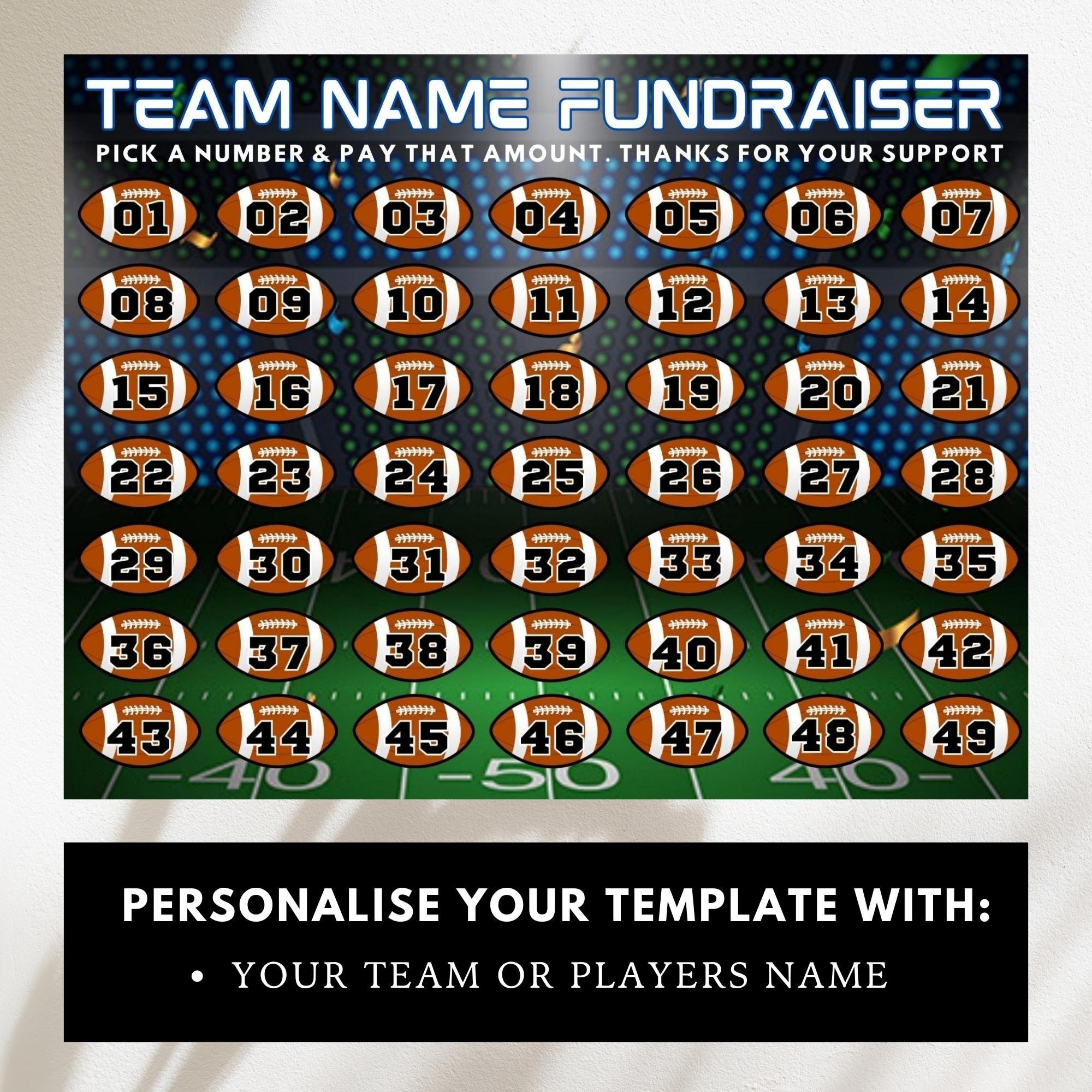 Football Fundraiser Template, Fundraising for Donations, Pick a Day to