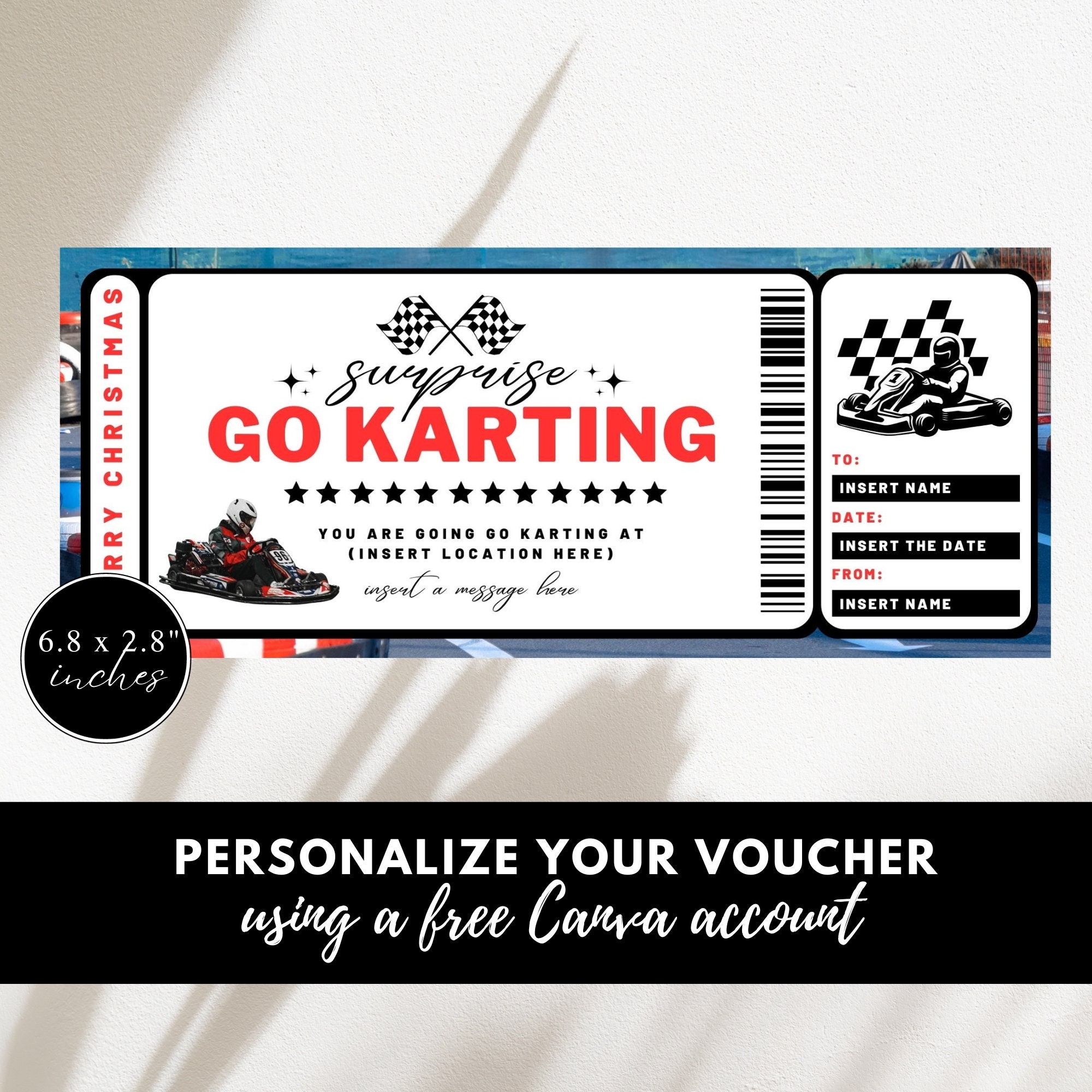 Go Kart Racing for Kids Gift Voucher, INSTANT DOWNLOAD, Editable Go ...