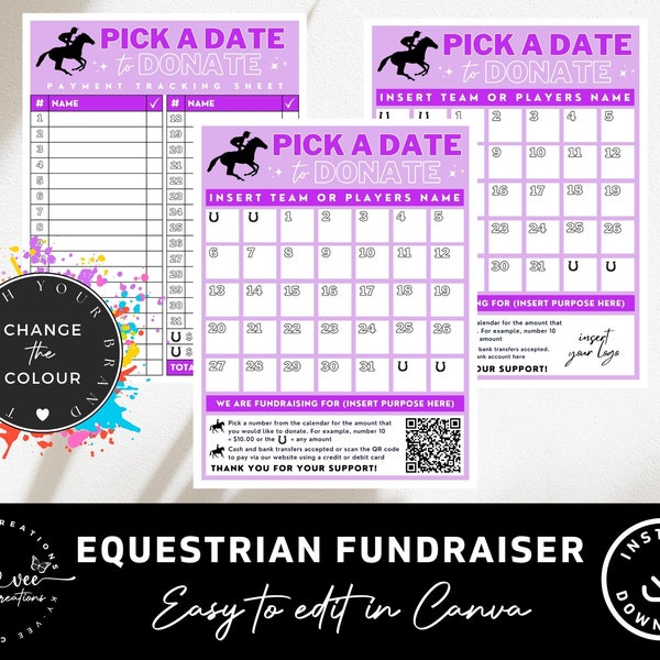 Horse Fundraiser Template Etsy