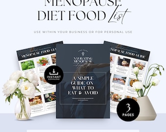 Menopause diet food list, Menopause Food Guide, Coaching Resource, Essential Foods to Eat & Avoid, Navigate Menopause with Nutrition, women
