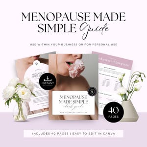 Menopause Ebook Template, Menopause Ratgeber, Coaching Ressource für Frauen, Hormonelle Balance für Frauen, Wellness Coach, Canva