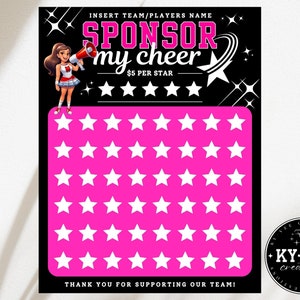 Cancella la raccolta fondi della bacheca, sponsorizza il mio modello della stagione del tifo, oscura la mia bacheca, raccolta fondi stampabile della squadra di cheerleader modificabile, rosa