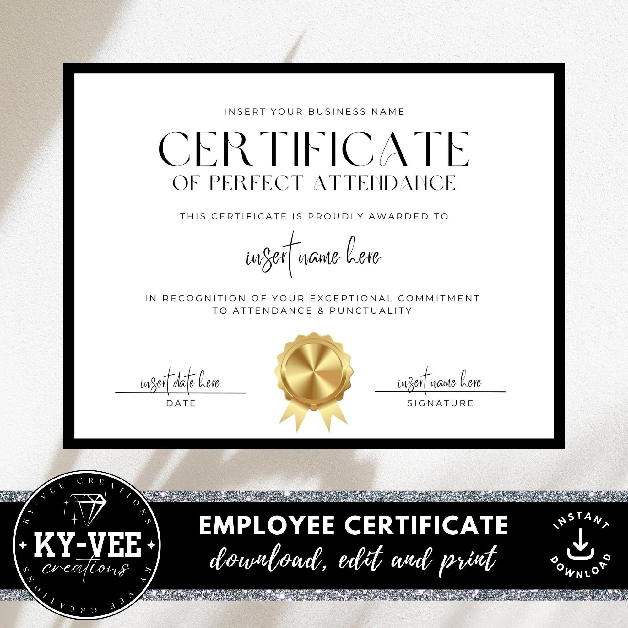 Certificate attendance template