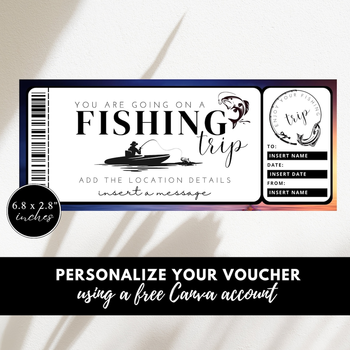 Printable Fishing Gift Certificate Template, INSTANT DOWNLOAD, Editable Printable Fishing Gift Certificate Template, INSTANT DOWNLOAD, Editable