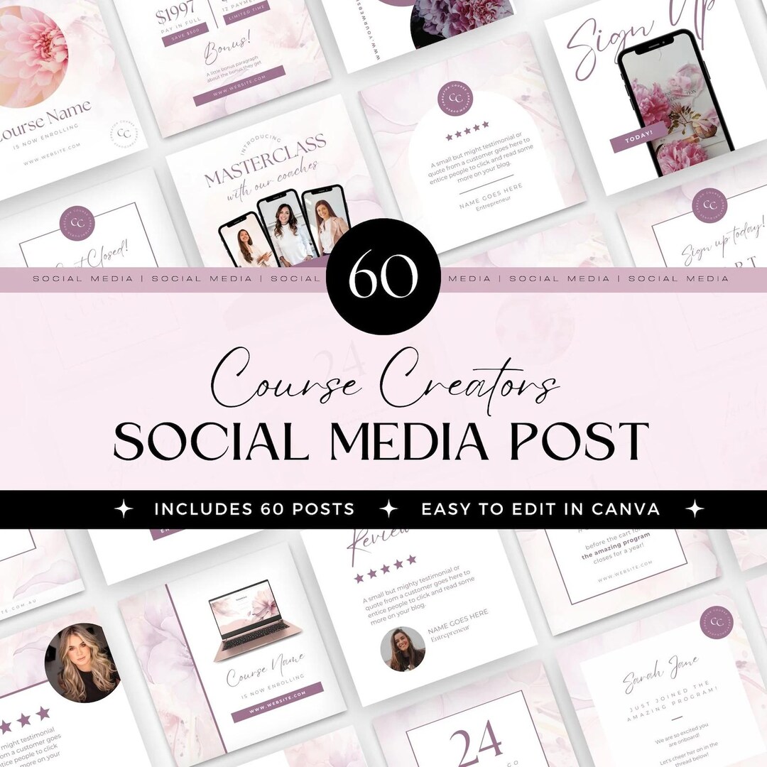 Social Media Post for Course Creators and Launch Promotions, Editable ...