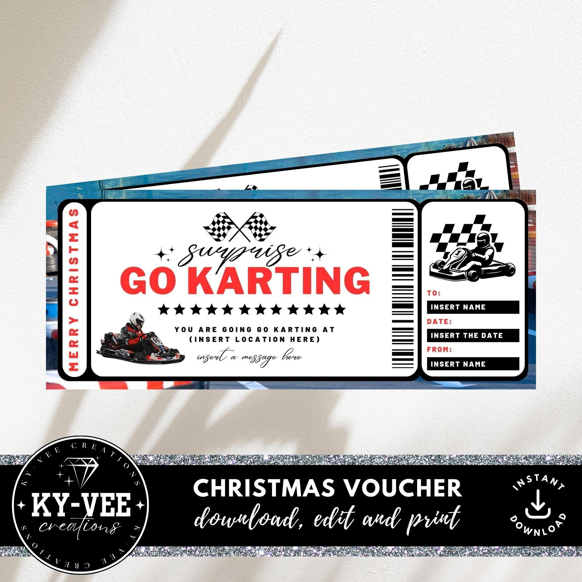 Go Kart Racing for Kids Gift Voucher, INSTANT DOWNLOAD, Editable Go ...