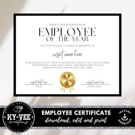 Employee Of The Year Award Template