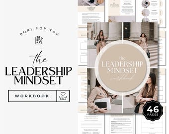 Leadership mindset workbook, Leadership mindset worksheet, mindset coach, editable Canva template, INSTANT DOWNLOAD, business resource tool