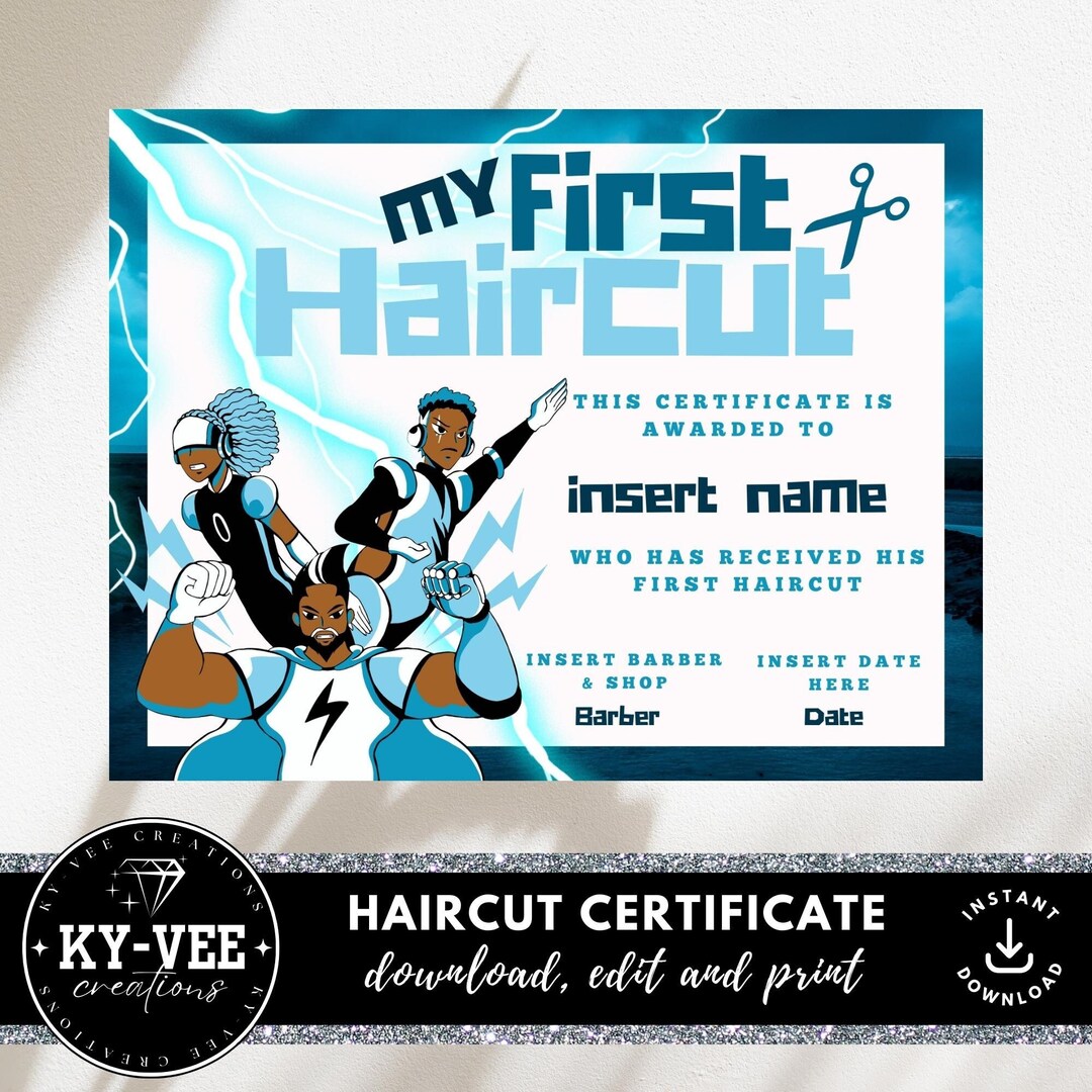 My First Haircut Certificate, INSTANT DOWNLOAD, Personalized Baby’s