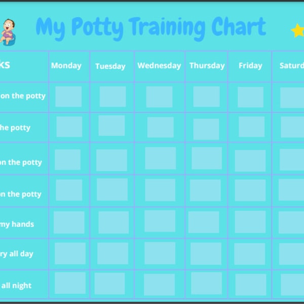 Digital and Printable Potty Training Chart