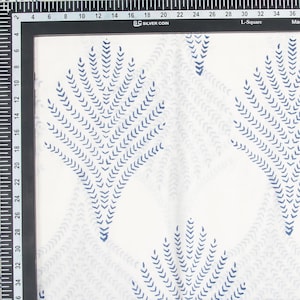 Blue Paisley Block Print Cotton Fabric: Indian Textile, Quilting Material