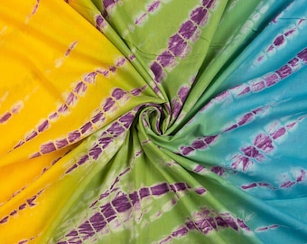 Organic Shibori Tie-Dye Cotton Fabric: Bohemian Dressmaking By The Yard