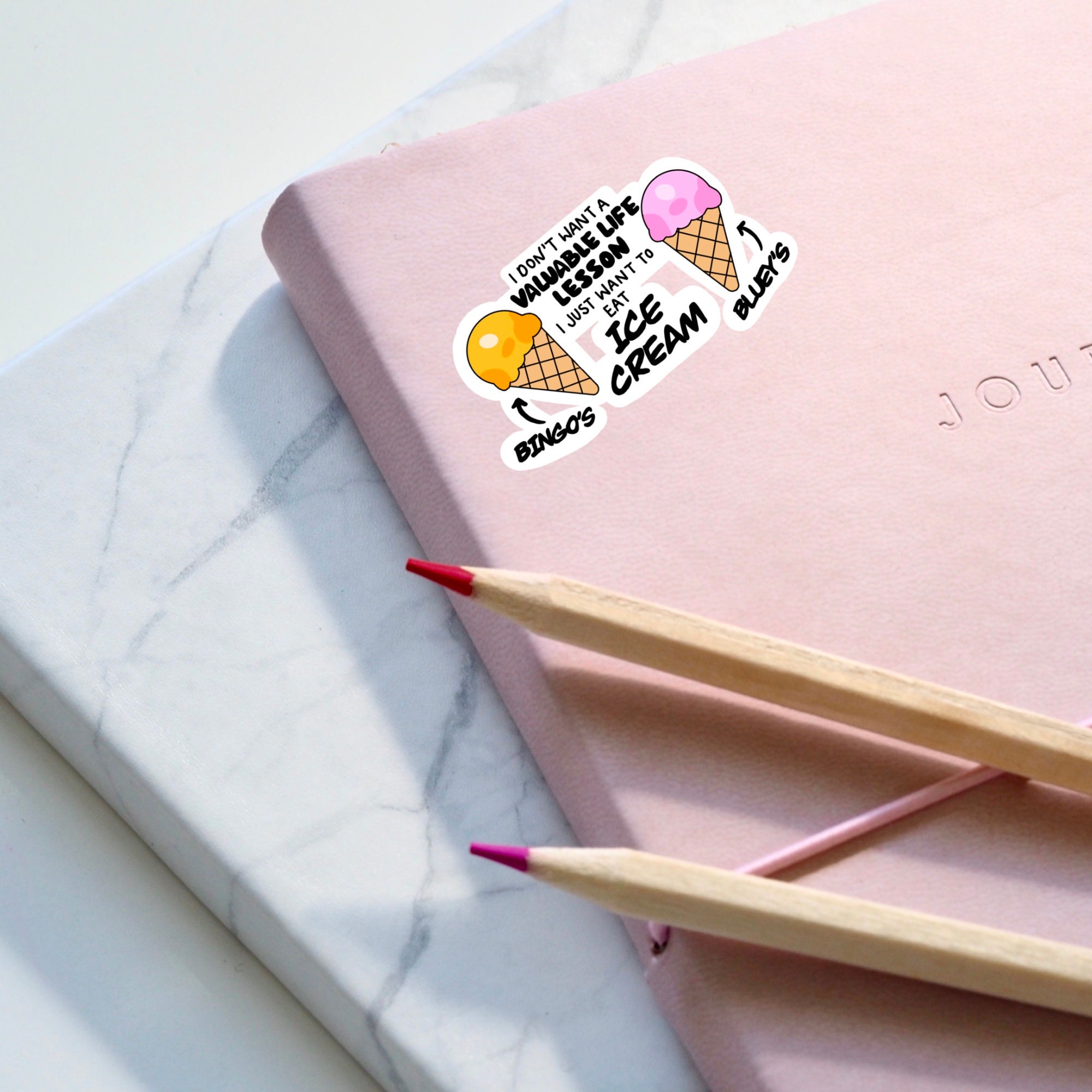 Bluey Relatable Ice Cream Mental Health Sticker Mental Etsy UK