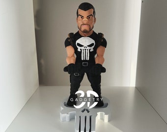Punisher Controller Holder Stand | Handcrafted Geek Chic Organizer for Gamers | Unique Home Decor, Gaming Accessory