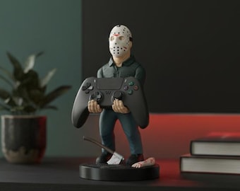 Custom Jason Voorhees Controller Holder | Friday the 13th Gamer Gift and Accessory | Horror Theme Game Organizer