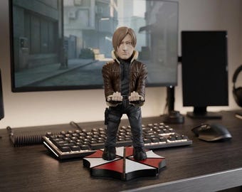 Suporte para Controle Leon Scott Kennedy | Suporte para Controle Resident Evil | Presente para Gamers | Decoração Gamer