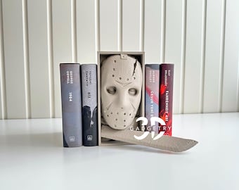 Angolo dei libri di Jason Voorhees: Fermalibri horror - Decorazione per mensole slasher