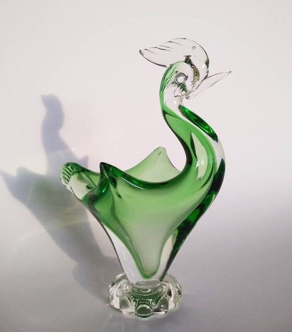 Vintage Murano Sculpture 60s Glass Bird Rooster Sculpture Vintage