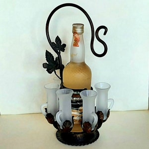 Antique Hand Wrought Iron Bottle Holder Vintage Italian Rustic Home Decorations Iron Candelabra Home Decor Colonia