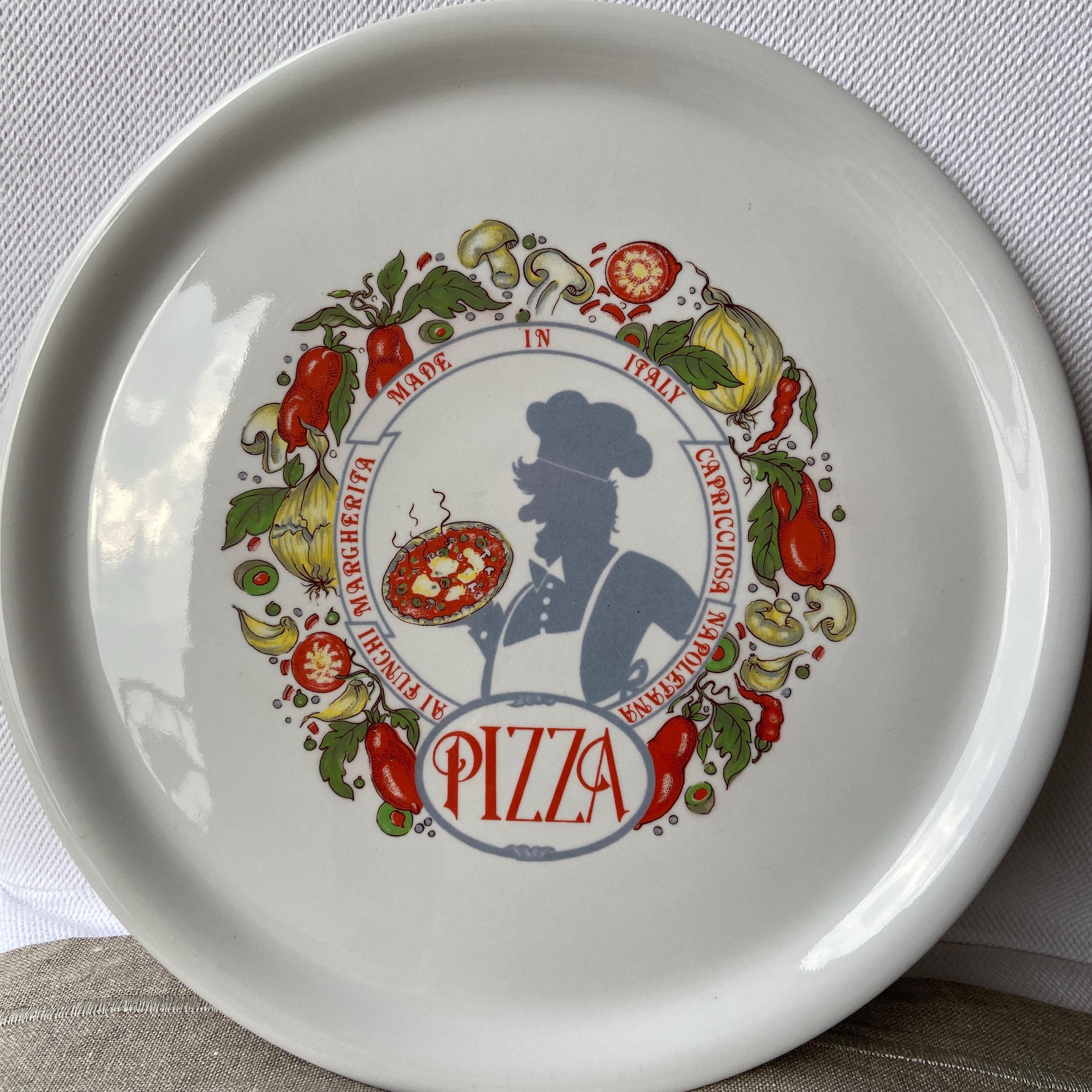 Set of 2 Vintage Saturnia Pizza Plates - Made in Italy