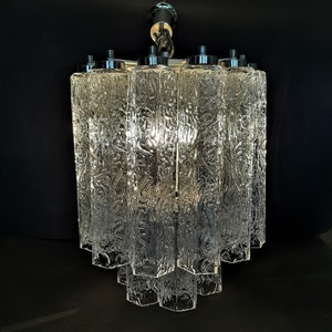 Vintage Chandelier &quot;Tronchi&quot; by Toni Zuccheri for Venini Murano Glass 70s Ceiling Lamp Crystal Lamp Italian Design