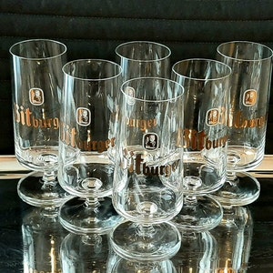 6 Rare Vintage Beer Glasses 80s Stemware Glasses Vintage Pint Glasses for Bars and Restaurants Collectible Glasses