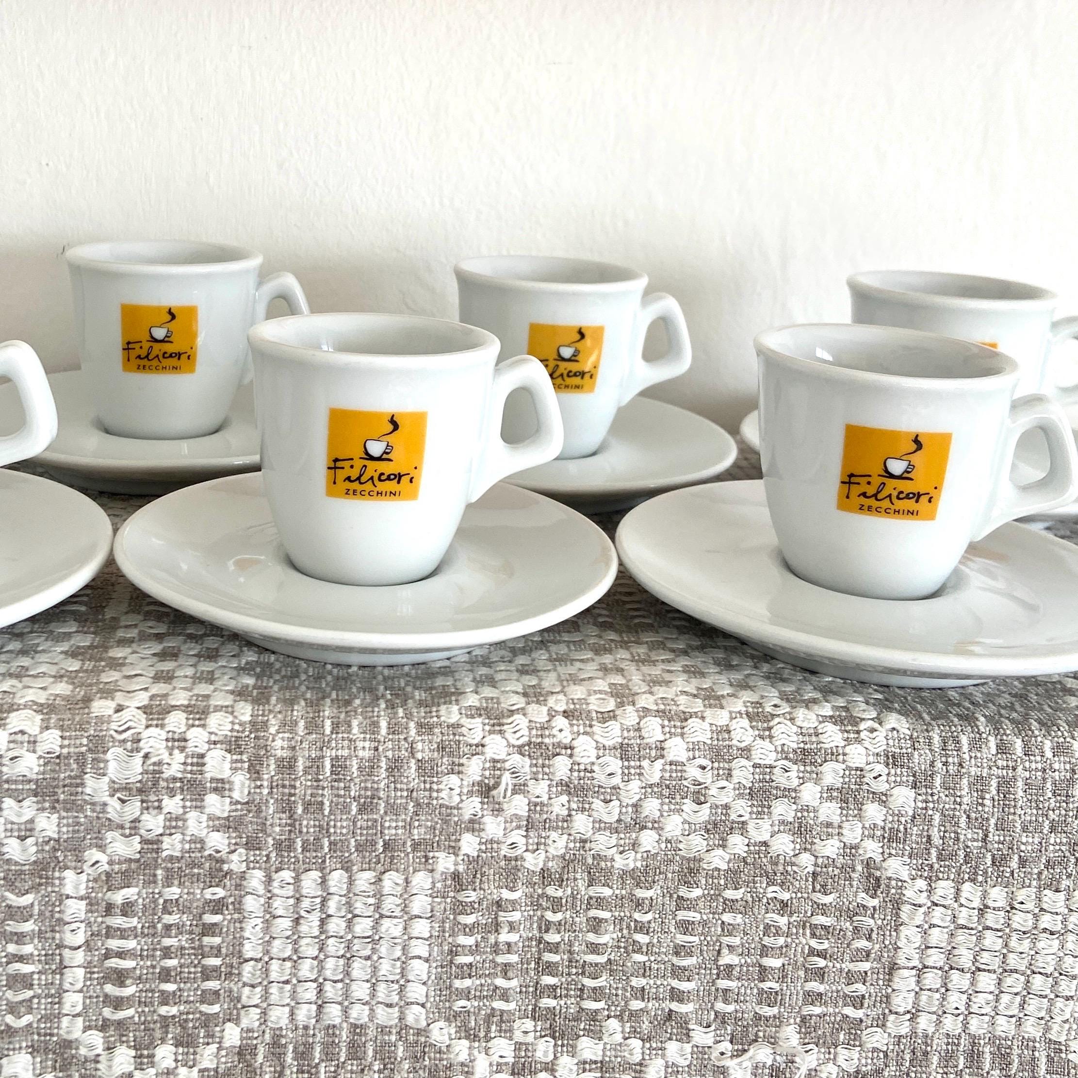 Set of 6 Espresso Coffee Cups FILICORI ZECCHINI White Porcelain