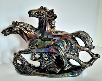 Large Italian vintage ceramic horse statue from the 1970s Handcrafted ceramics Ancient artistic ceramic horse Horse figurine