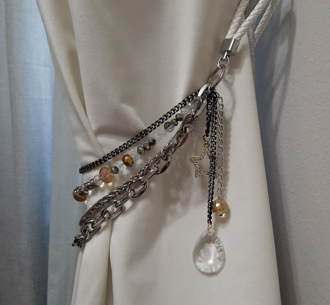 Curtain Holdbacks With Vintage Bohemian Crystals Elegant Etsy