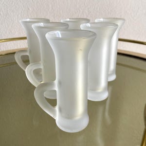 Vintage Italian Liquor Glasses Set of 6 Frosted Glass Glasses Grappa Limoncello Italian Amaro Italian Bar Restaurant