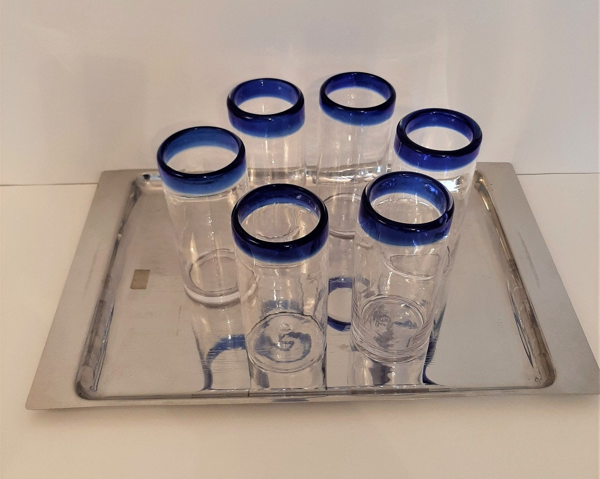 Bicchieri Artigianali Per Cocktail Set Di 6 Bicchieri Messicani Soffiati A Mano, Multicolore – Dos Sueños, Per Bevande Fredde Decanter Vino Cristallo