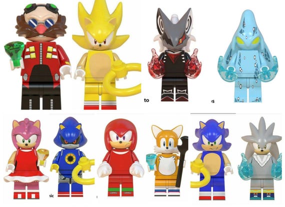 Sonic the Hedgehog Custom Mini Figures Compatible With Popular Brick Toy Knuckles Tails Shadow Silver Dr. Robotnik Eggman Sonic Movie Etsy UK