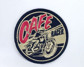 Cafe Racer Rund Biker Bestickt Zum Aufbügeln Patch Abzeichen Zum Aufnähen 204 