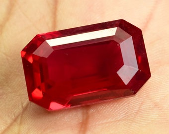 AAA Quality Burmese Pigeon Red Ruby Loose Gemstone Octagon Shape Emerald cut Gemstone Jewelry 34.05 Carat GIE Certified Gemstone
