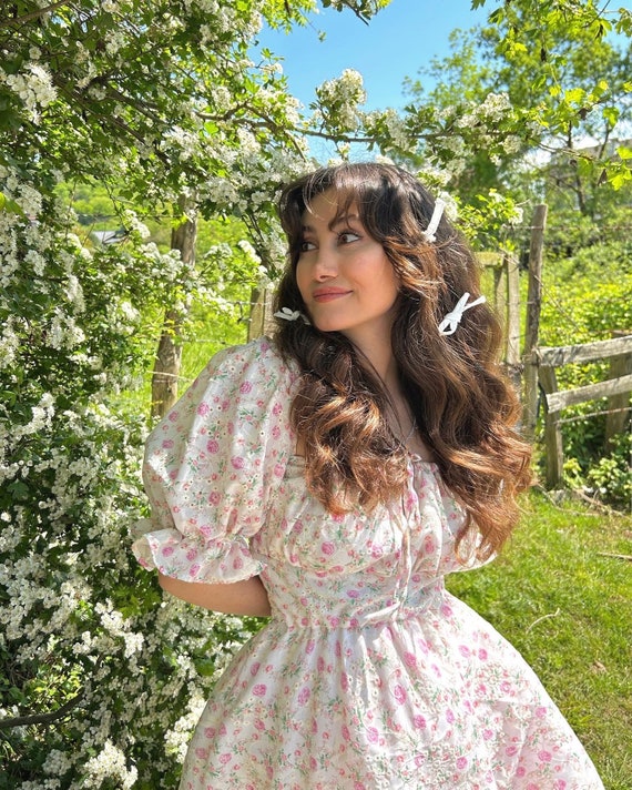 Floral puffy clearance dress
