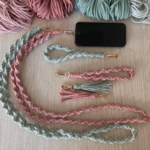 Macrame Cell Phone Accessories | mobile phone chain | Cell Phone Strap | Trailer | tassel | set