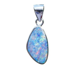 Australia Doublet OPAL Sliver S925 coated w/Rhodium(White) pendant 7.3cts 2195