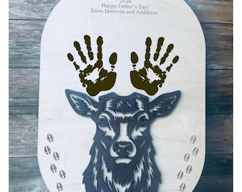 Wouldn't Trade You For A Million Bucks Father's Day Gift | Hunting Sign for Dad | Gift for Papa | DIY Baby Craft | Deer Handprint Sign