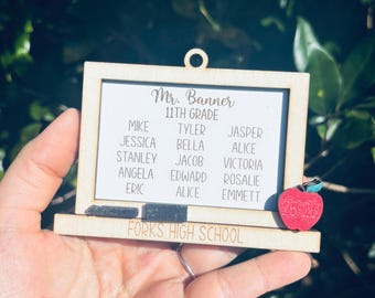 Class Ornament | Ornament for Teacher | Ornament with Class Names and Year | School Ornament