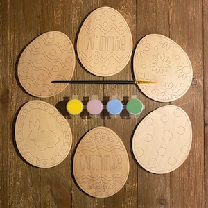 Set of Six Easter Egg Paint Kit | DIY Craft Kit Easter Bunny | Easter Paint Kit | Personalized Easter Gift