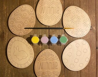 Set of Six Easter Egg Paint Kit | DIY Craft Kit Easter Bunny | Easter Paint Kit | Personalized Easter Gift