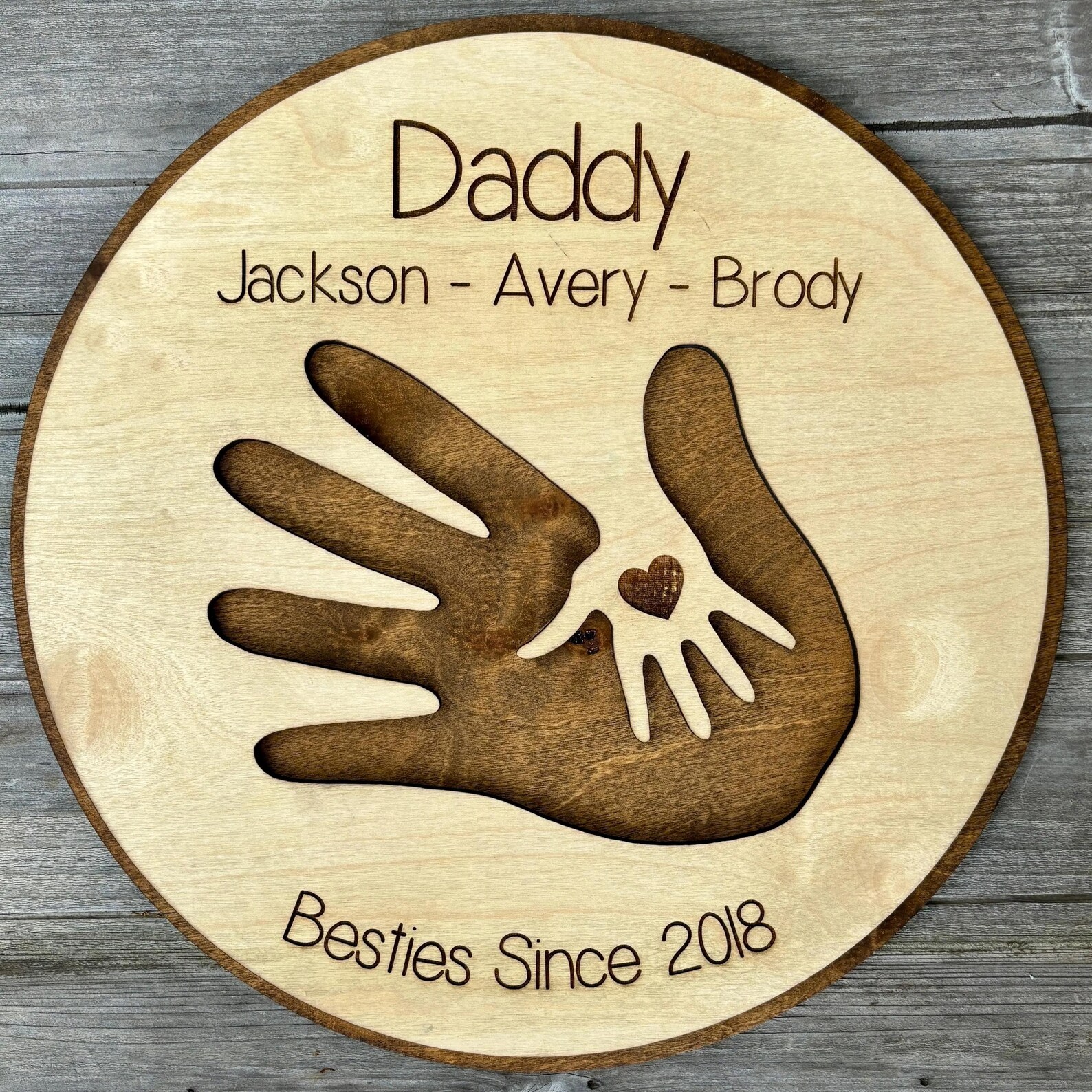 Personalized Dad Wooden Sign | Custom Kid's Names Wooden Sign | Father ...