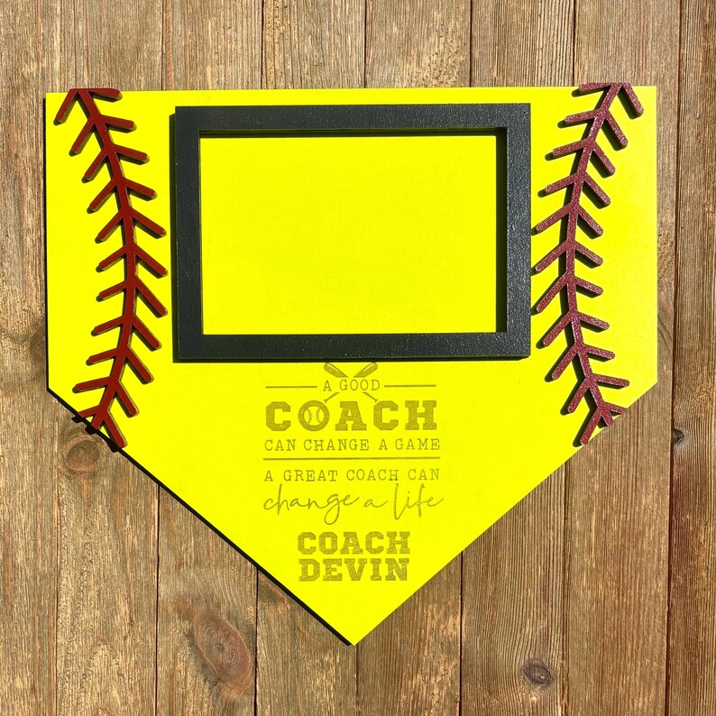 Softball Lessons Frame Custom Softball Coach Photo Frame | Personalized Softball Wall Hanging ...