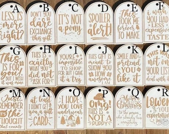 Funny Wooden Christmas Tags | Funny Gift Tags | Honest Christmas Gift Tags | Honest Gift Tags | Funny Holiday Tags | Holiday Gift Tags