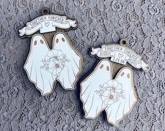 Together Forever Ornament | Spooky Ornament | Couple Ornament | Personalized Anniversary Ornament with Ghosts