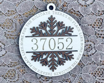 Custom Zip Code Ornament | Home for Christmas Ornament | Christmas Ornament | Hometown Ornament |