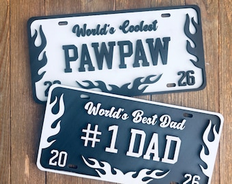 Custom License Plate Decor | Vanity License Plate for Fathers Day Gift | Gift for Dad | Gift For Papa | Superdad | Father's Day Gift