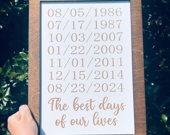 The Best Days of Our Lives Sign | Sign with Special Dates | Family Sign | Family Keepsake