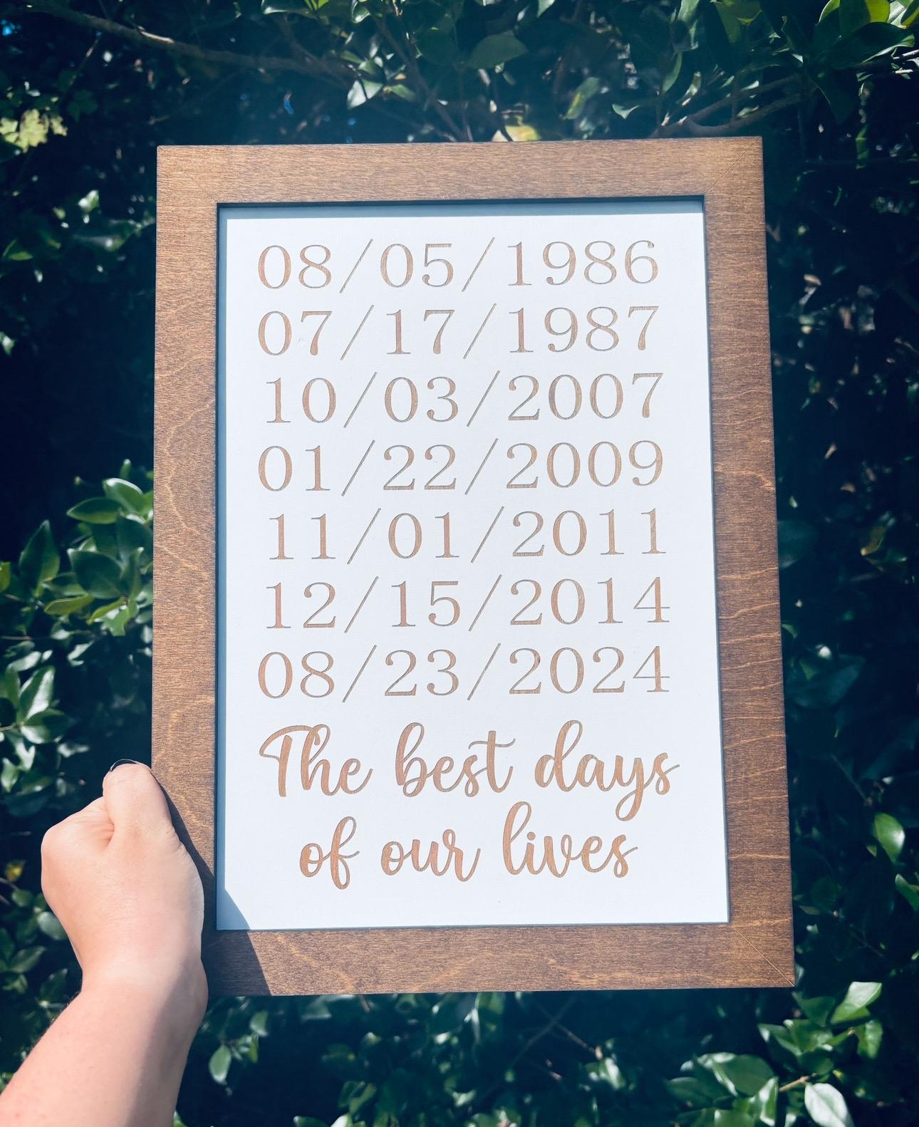 The Best Days of Our Lives Sign | Sign With Special Dates | Family Sign ...